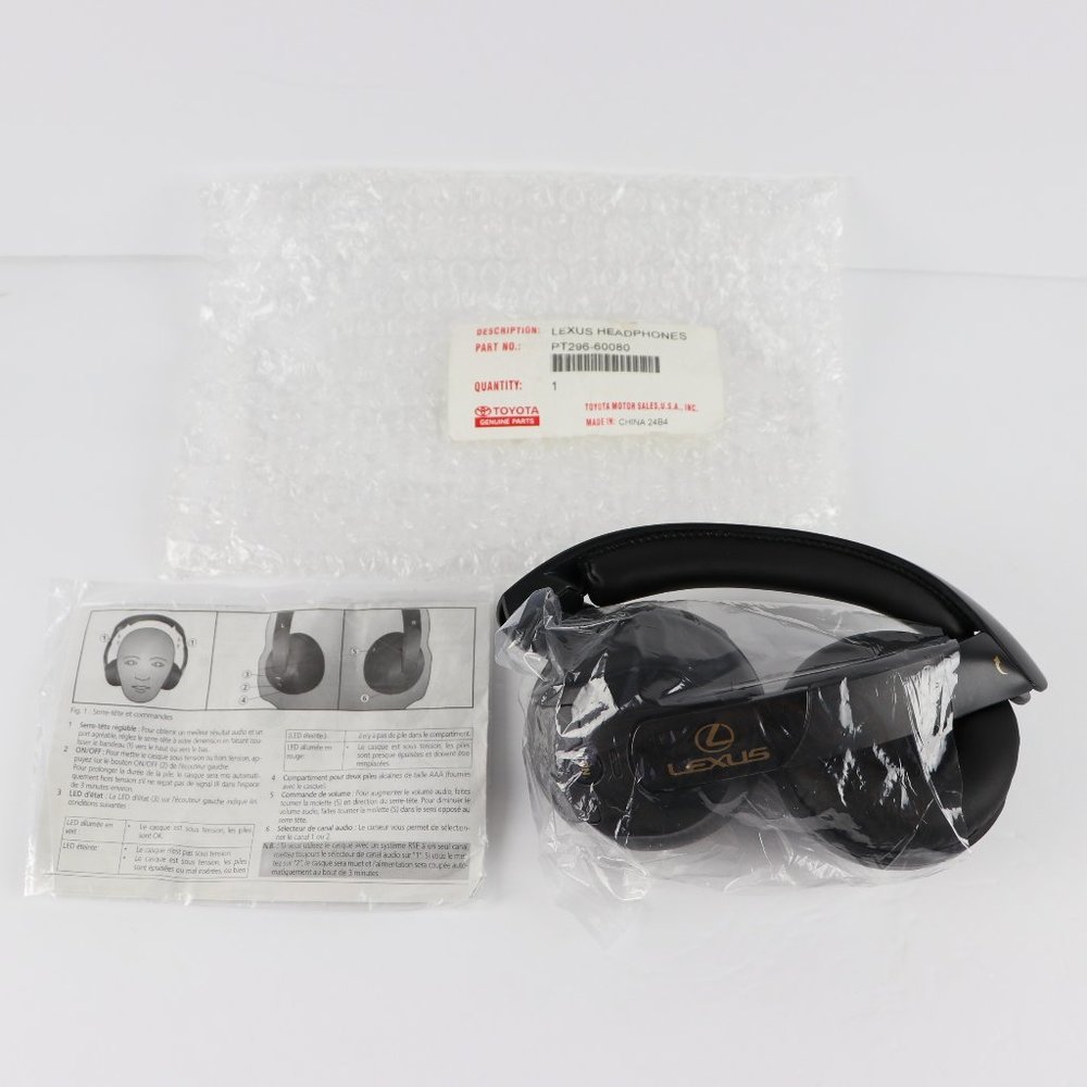 Lexus Genuine Two Channel Wireless Infrared Headphones PT296-60080 ~Discontinued